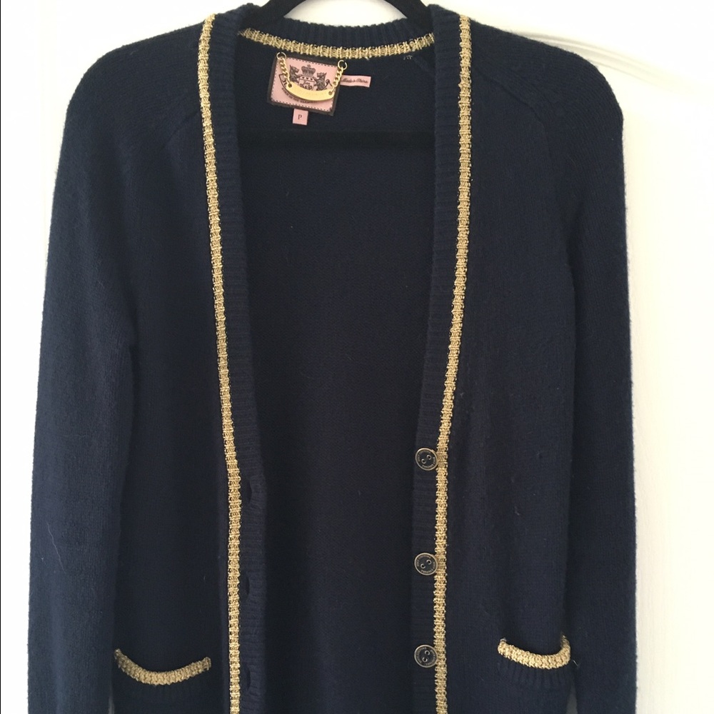 Juicy Couture Navy Gold Sweater
